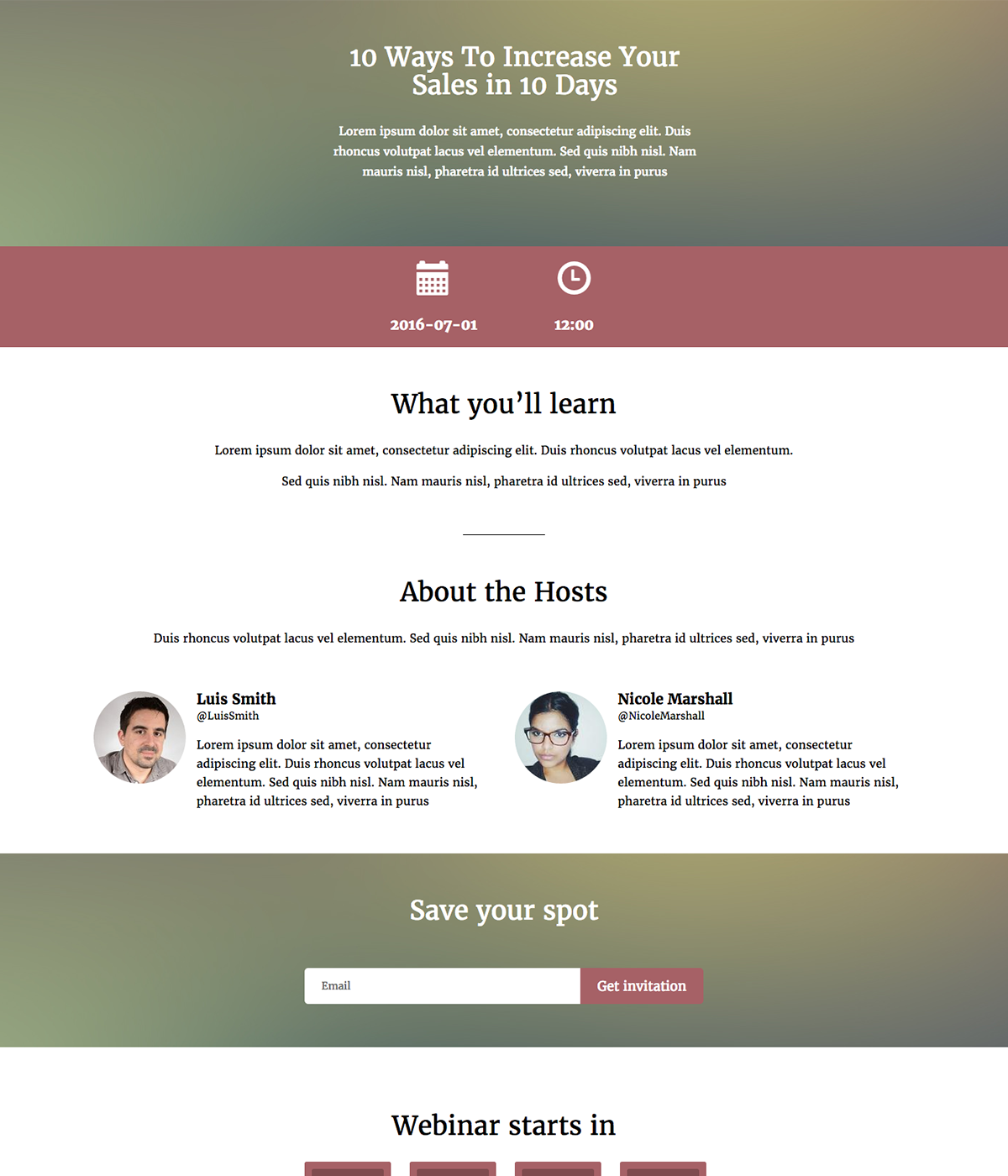 webinar invite template