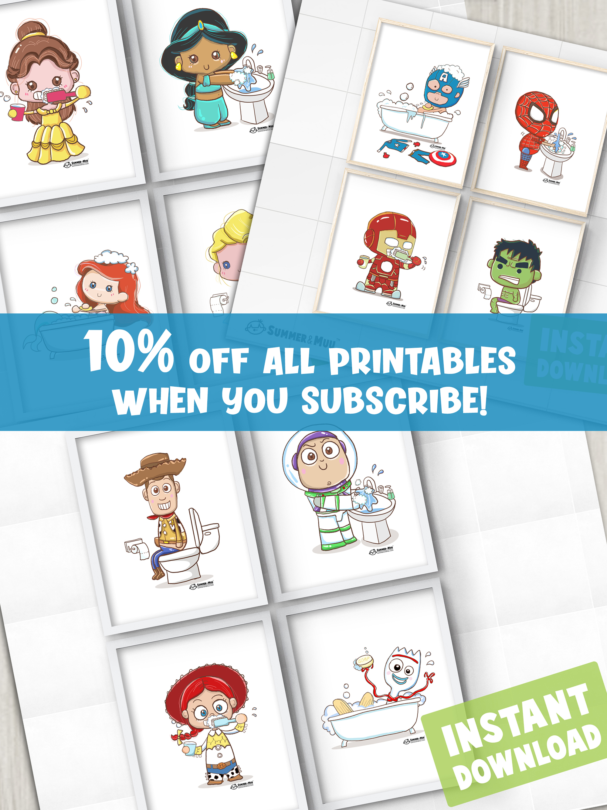 10% OFF PROMO CODE BATHROOM BEDROOM PRINTABLES WHEN YOU SUBSCRIBE