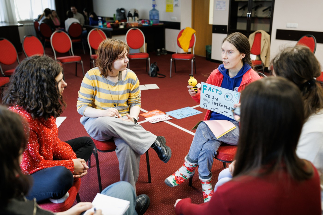 Trainer and participants of the course on introduction to non-formal education