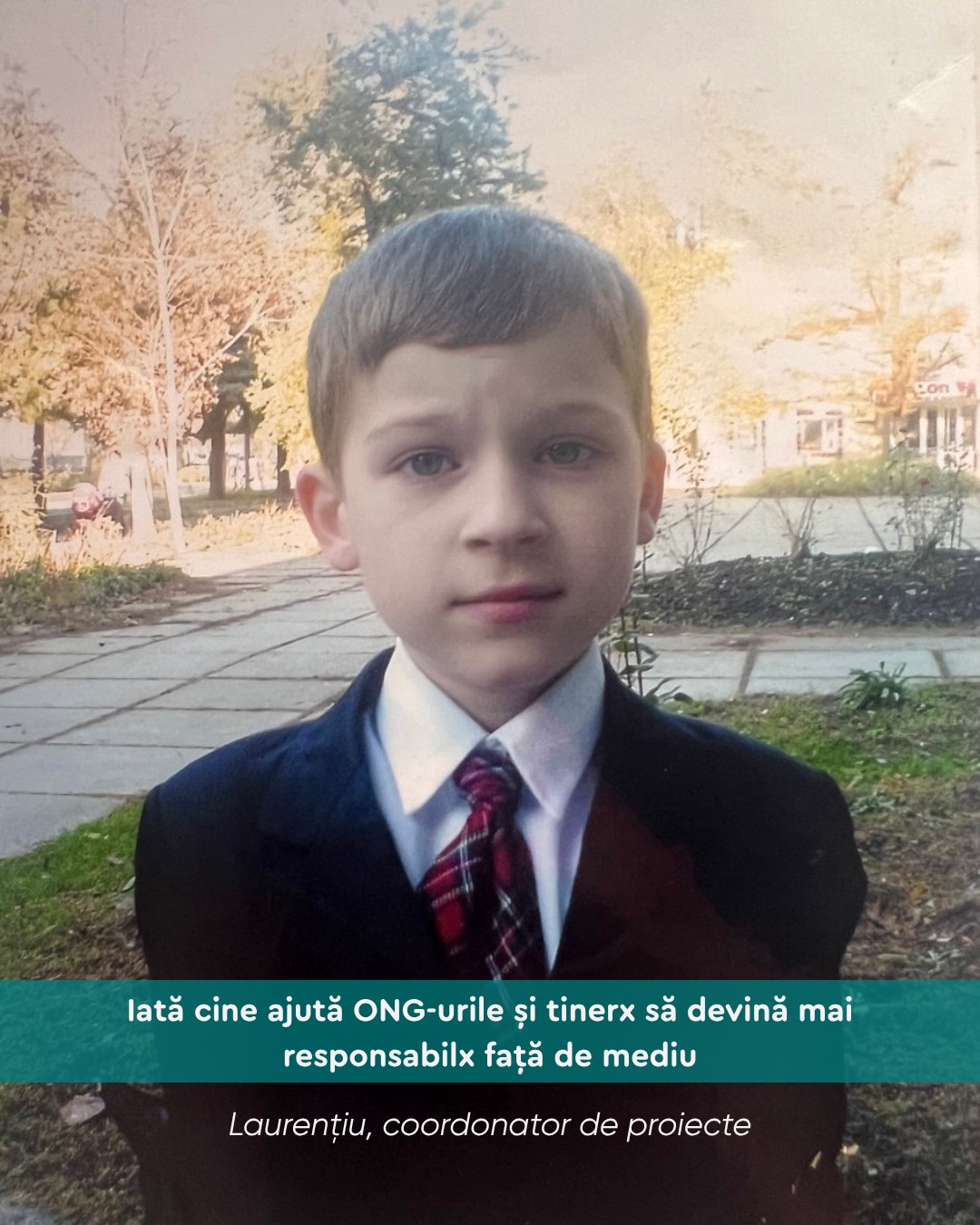 A photo of the project coordinator, Laurențiu, as a child