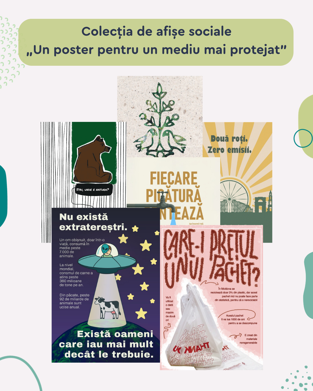 Vizual cu colecția de afișe sociale