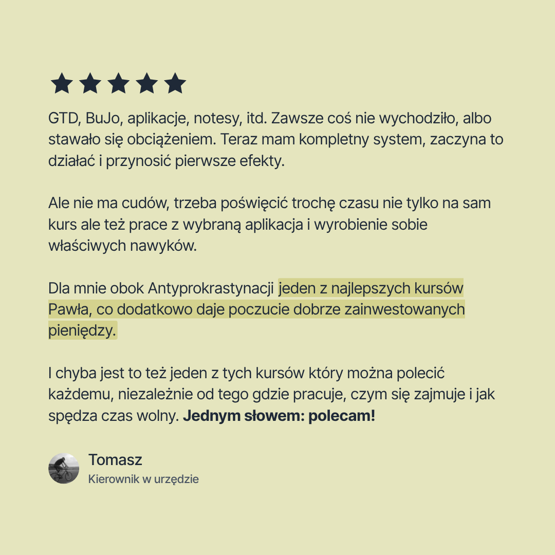 Opinia Tomasza