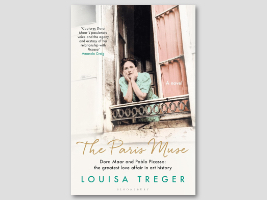 book cover: The Paris Muse - a woman leaning out a window with her chin in her hands