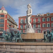 fountain with statue of human