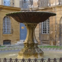 stone fountain in town square