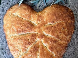 heart shaped flat bread-type cake