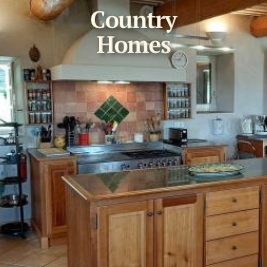 fully equipped kitchen with a country design
