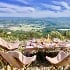 picnic on a hill overlooking the countryside