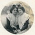 an old black and white photo of two women