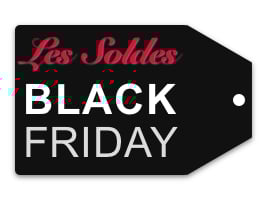 price tag with Les Soldes Black Friday written on it