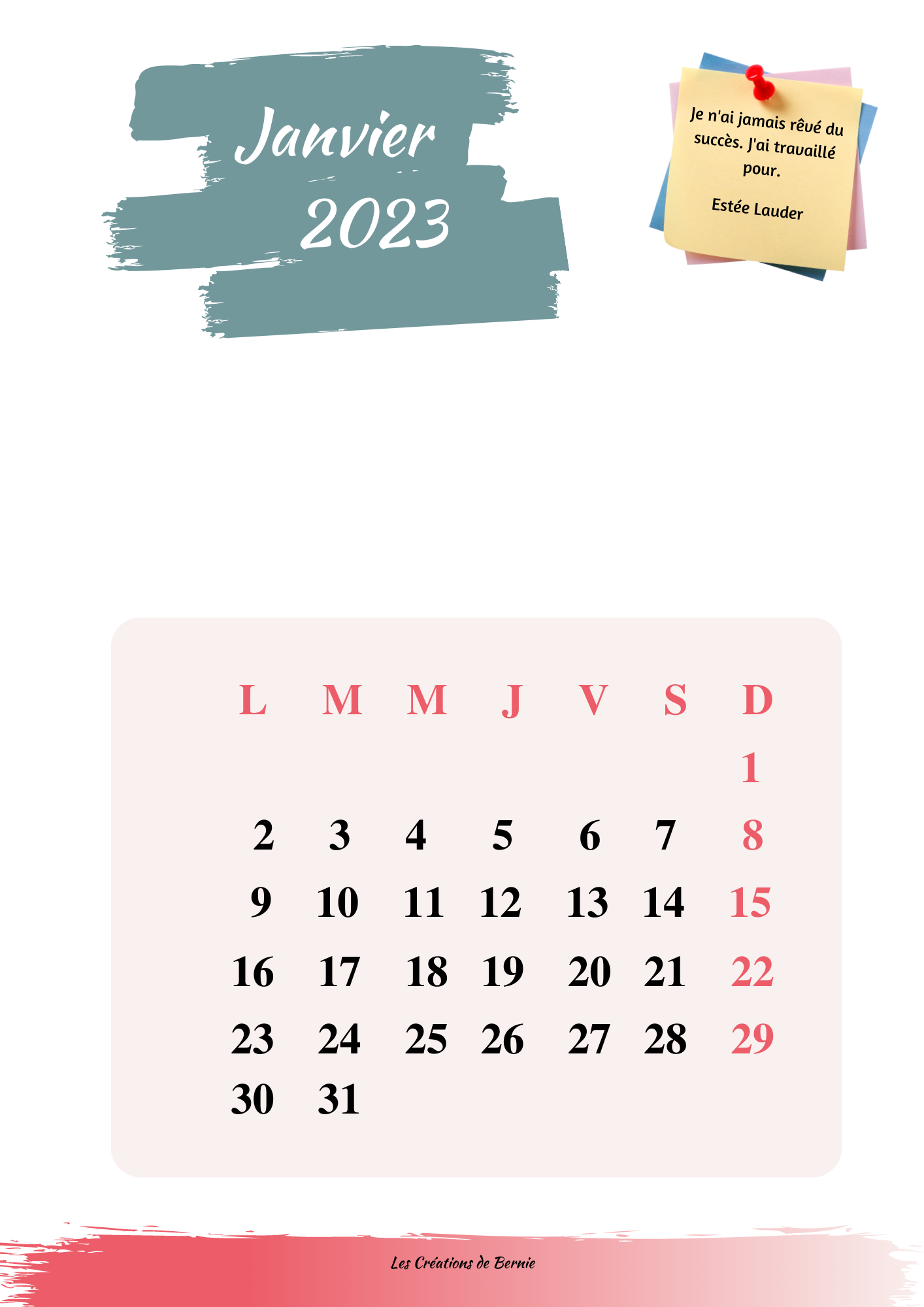 Agenda 2023 gratuit