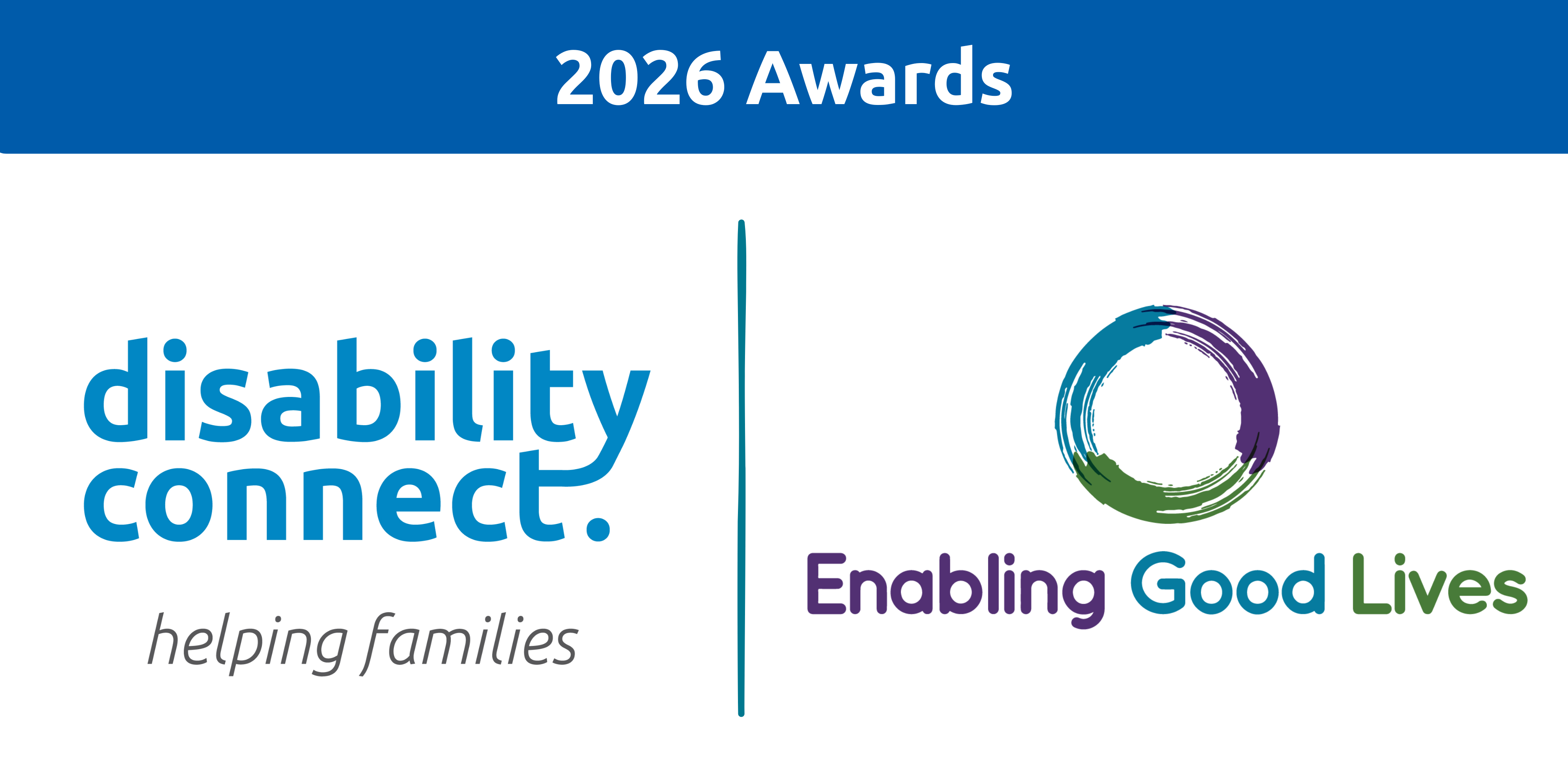 Disability Connect Logo is on the left and the Enabling Good Lives Logo is on the right