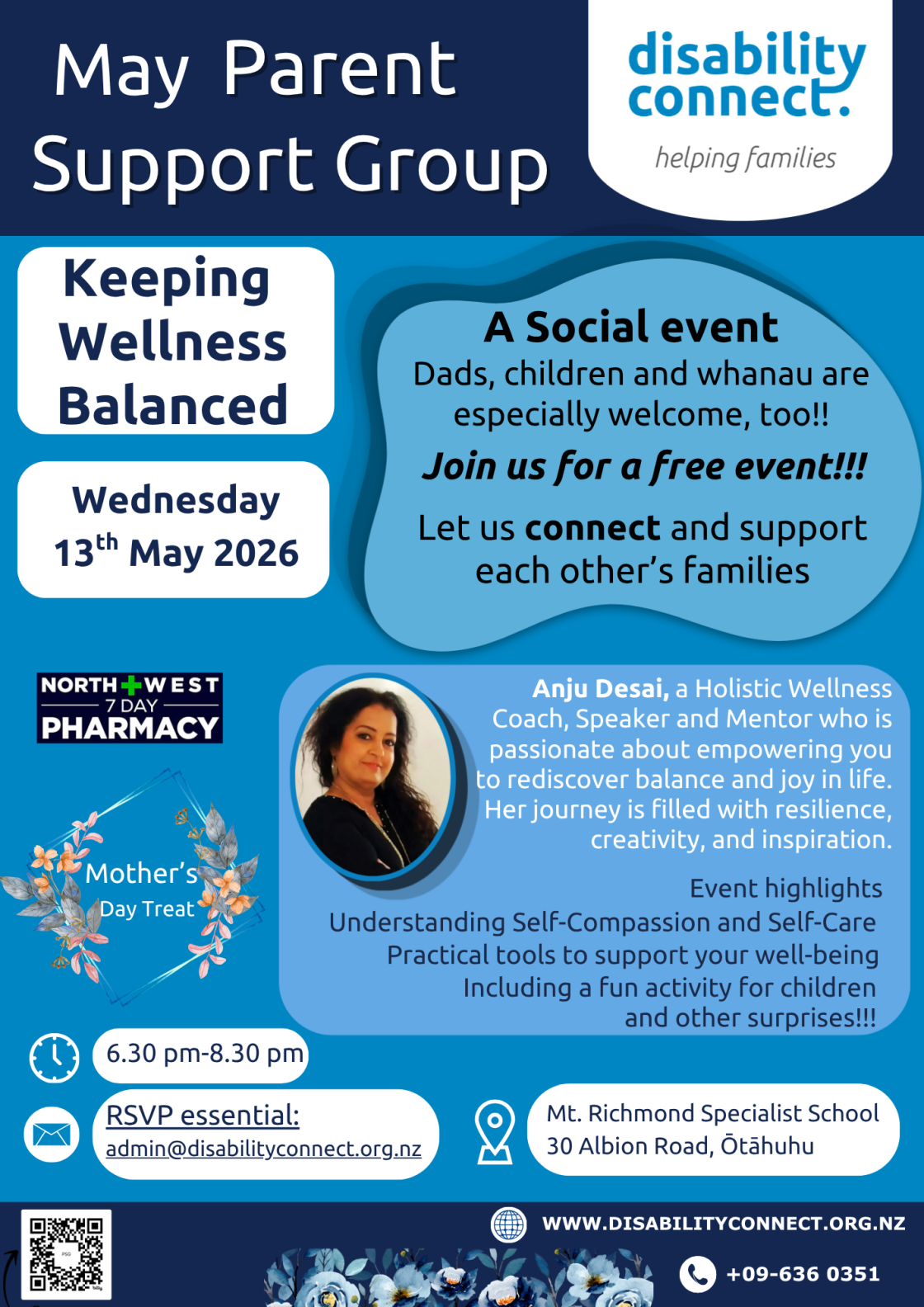Flyer for Disability Connect's Parent Support Group