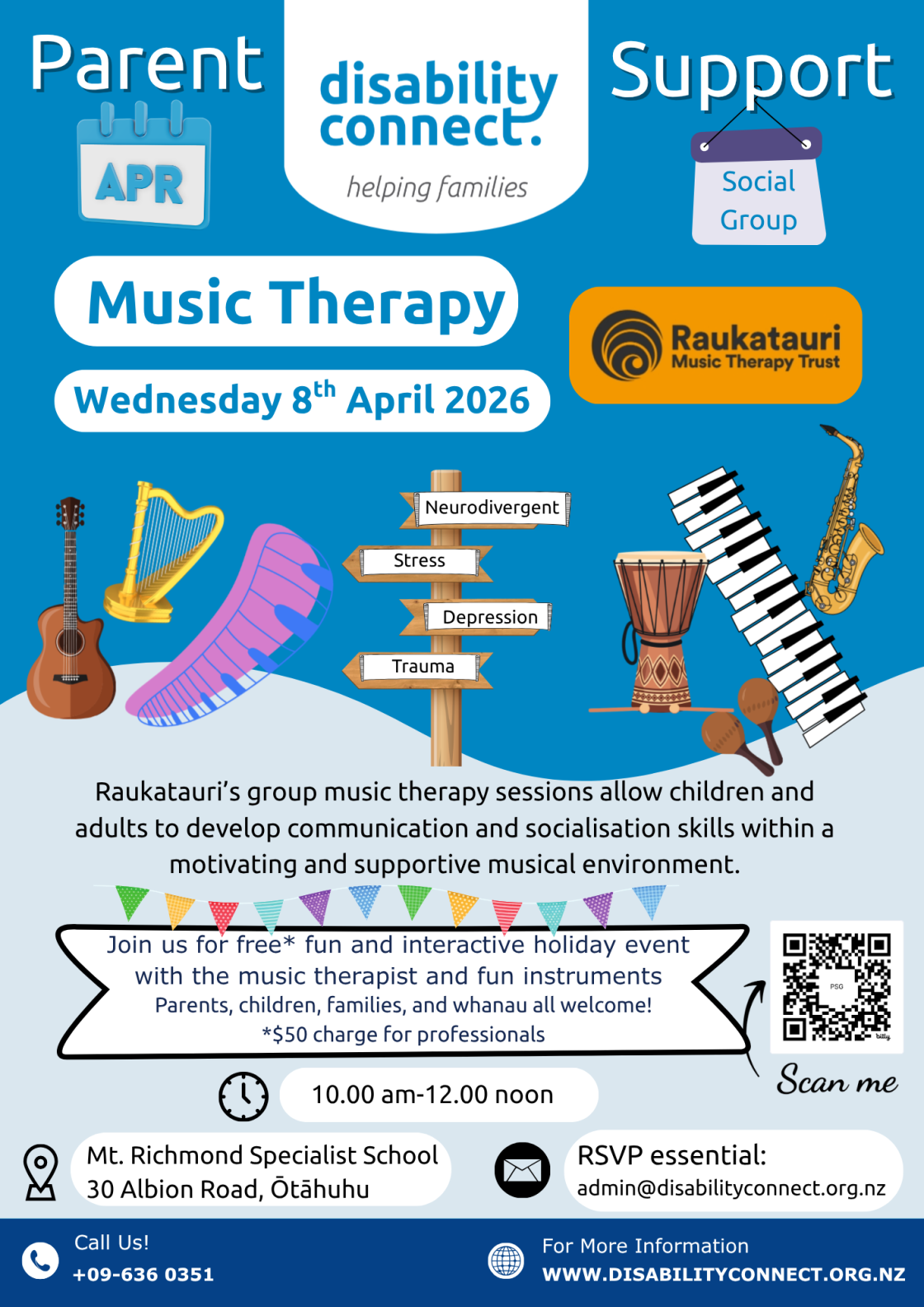 Flyer for Disability Connect's Parent Support Group