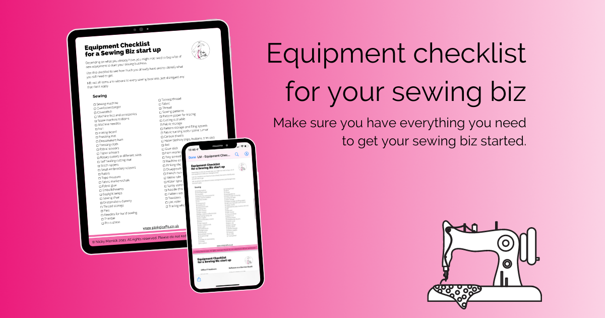 Free equipment checklist for your new sewing business