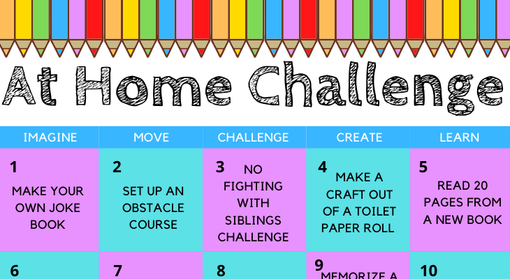 FREE Fun At Home Challenge For Kids