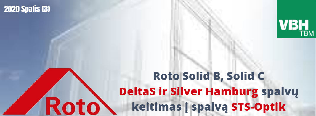 Roto Solid B, Solid C vyrių DeltaS ir Silver Hamburg spalvų keitimas į spalvą STS-Optik