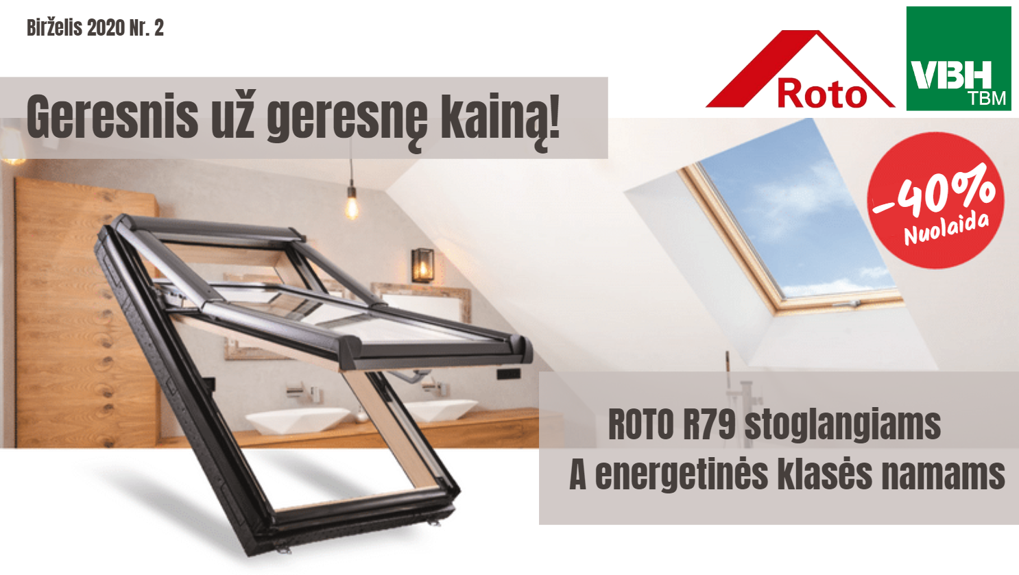 -40% nuolaida ROTO R79 stoglangiams