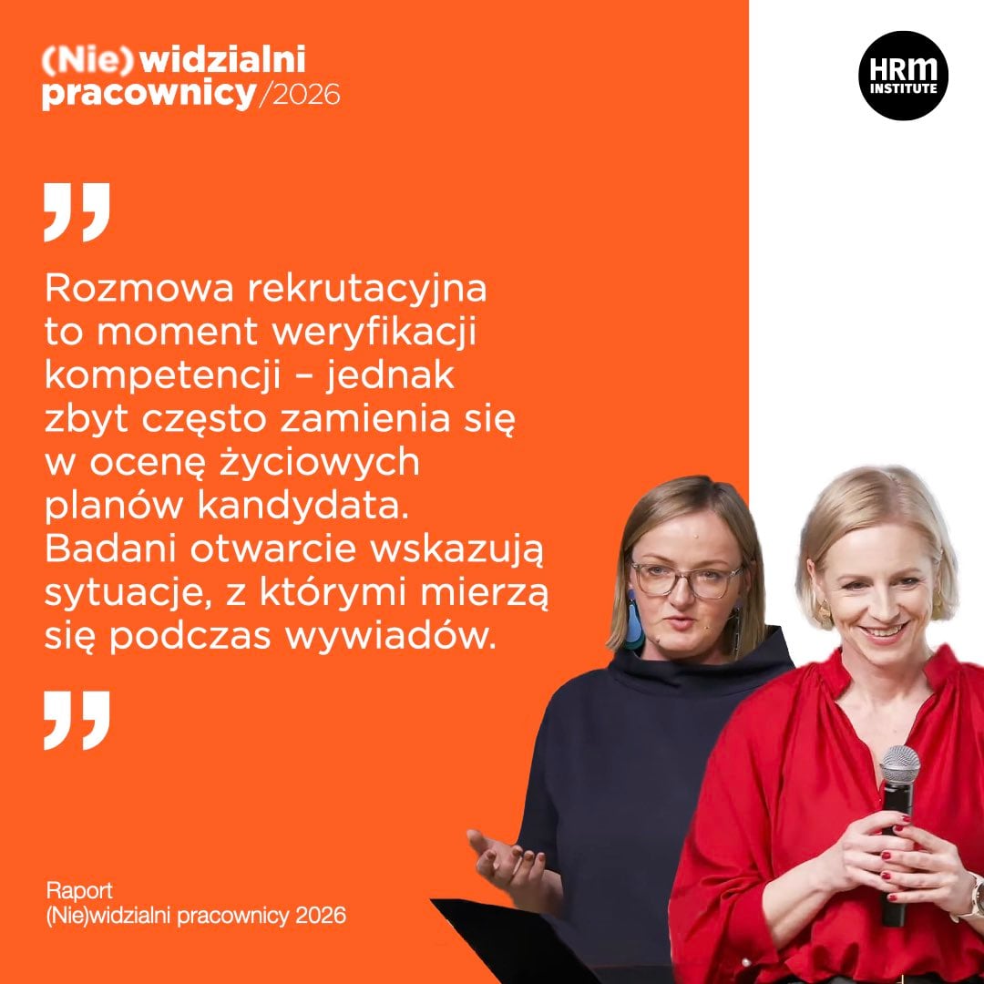 Cytat z raportu (Nie)widzialni pracownicy 2026 z wizerunkiem Anny Macnar i Marty Pawlak-Dobrzańskiej