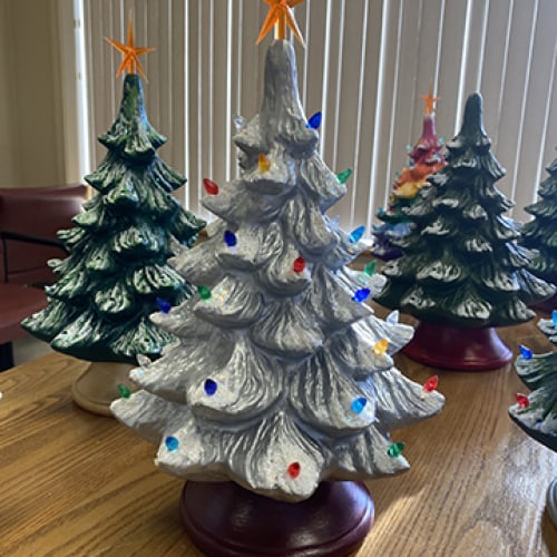 Who wants to paint a ceramic Christmas tree?