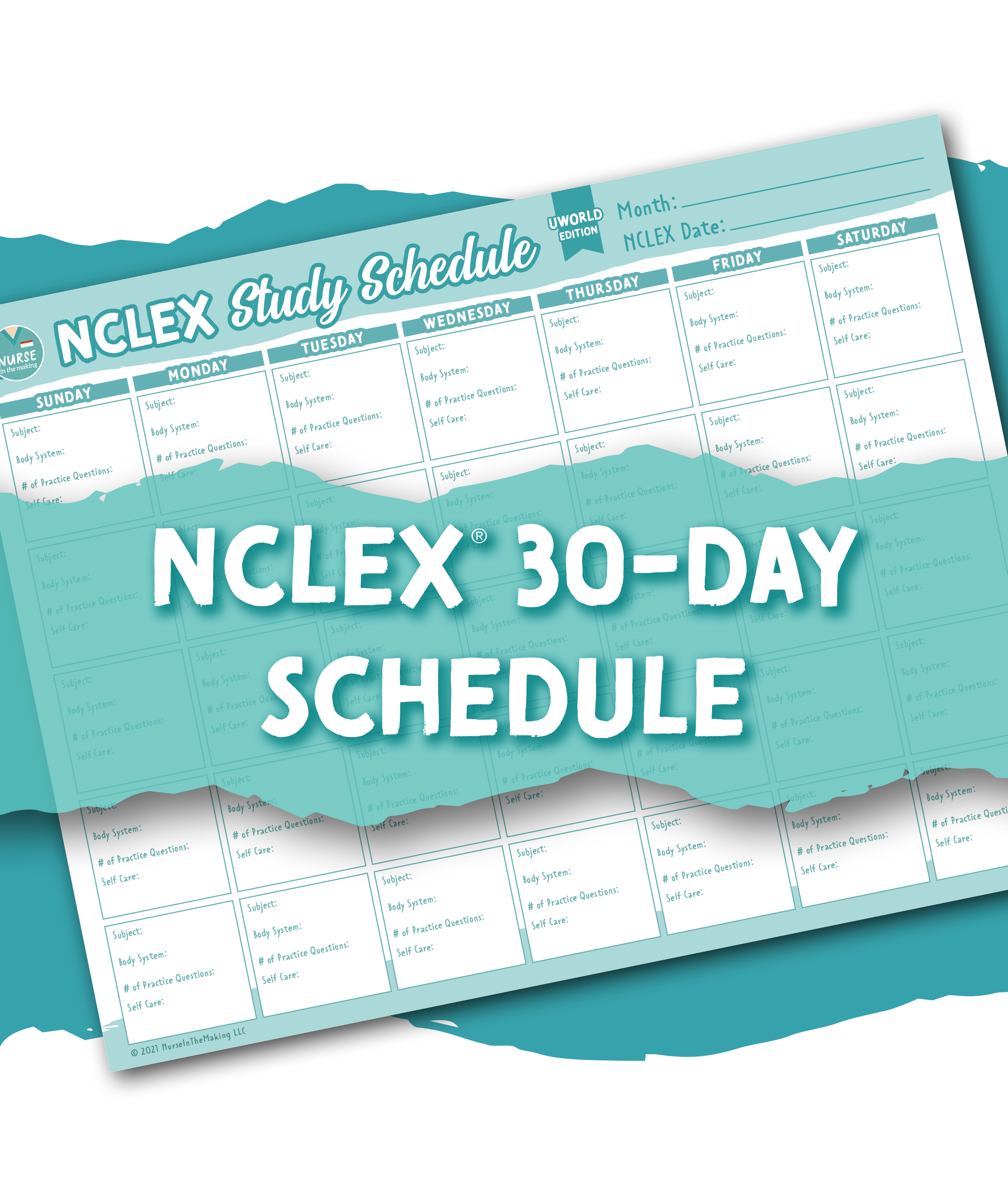 NurseInTheMaking FREE NCLEX 30 Day Schedule