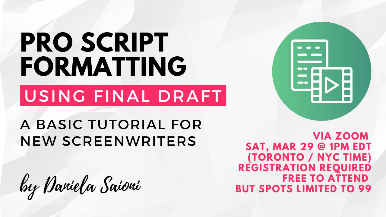 PRO SCRIPT FORMATTING WITH FINAL DRAFT