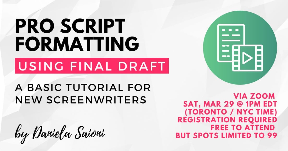Pro Script Format PRO SCRIPT FORMATTING WITH FINAL DRAFT