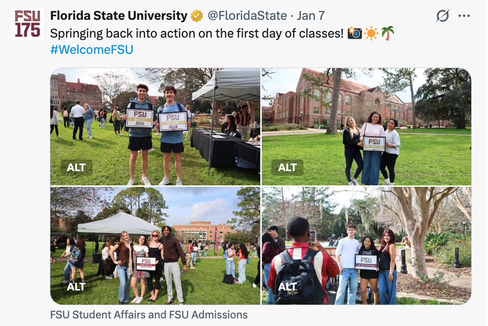 Springing back into action on the first day of classes! 📸☀️🌴 #WelcomeFSU
