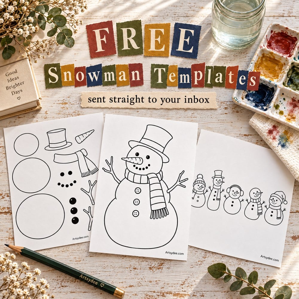 12 free snowman templates sign-up card