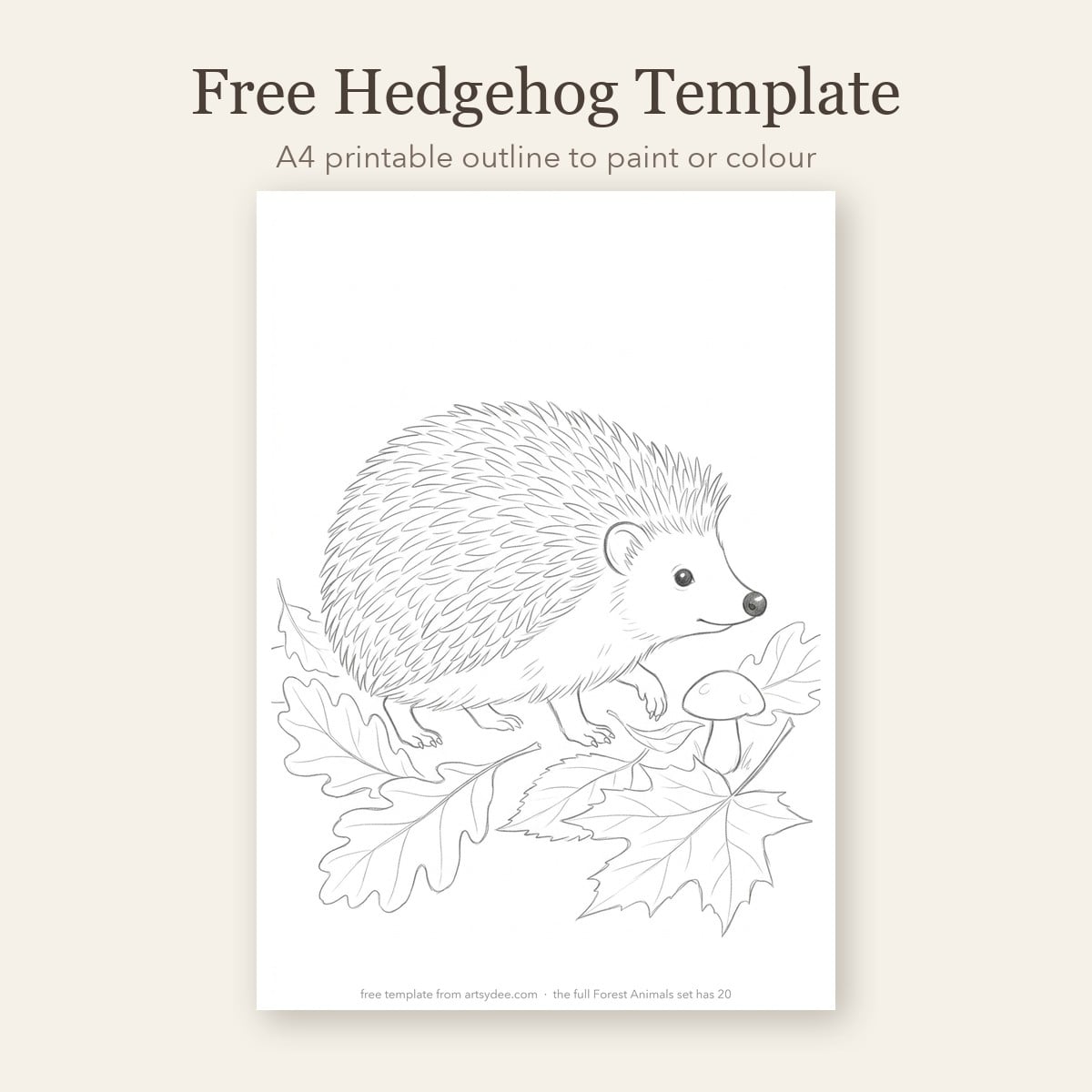 Free hedgehog template sign-up card