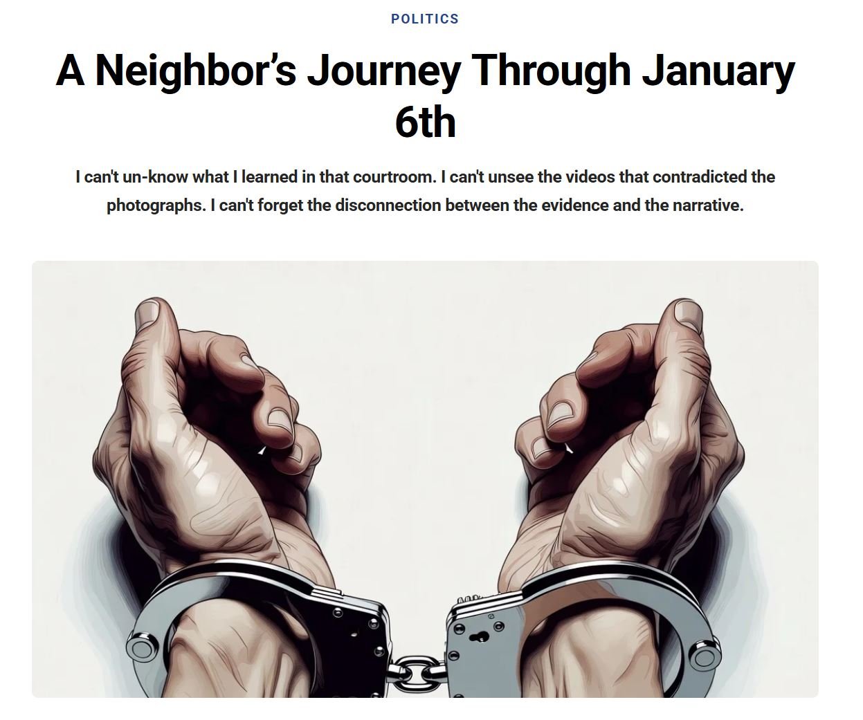 A Neighbor’s Journey Through January 6th
