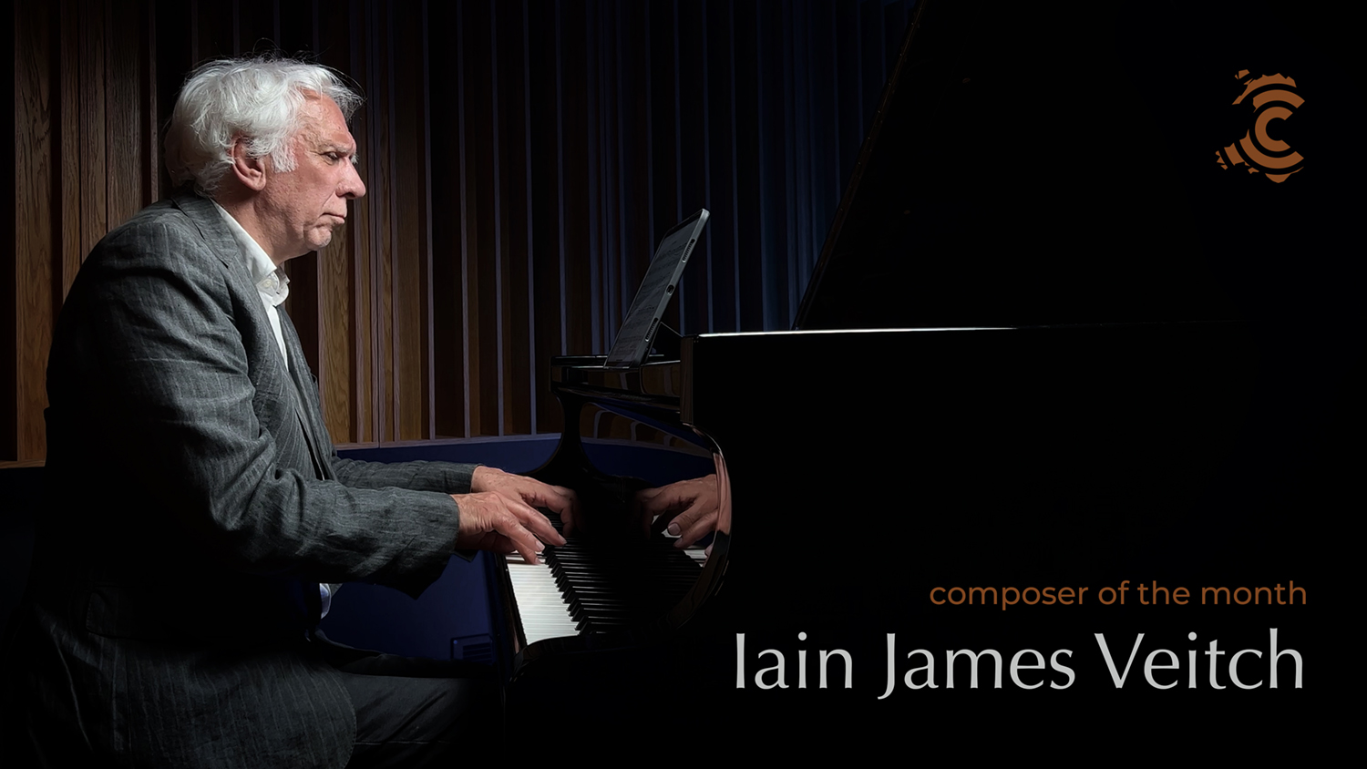 Composer of the Month Iain James Veitch at the piano
