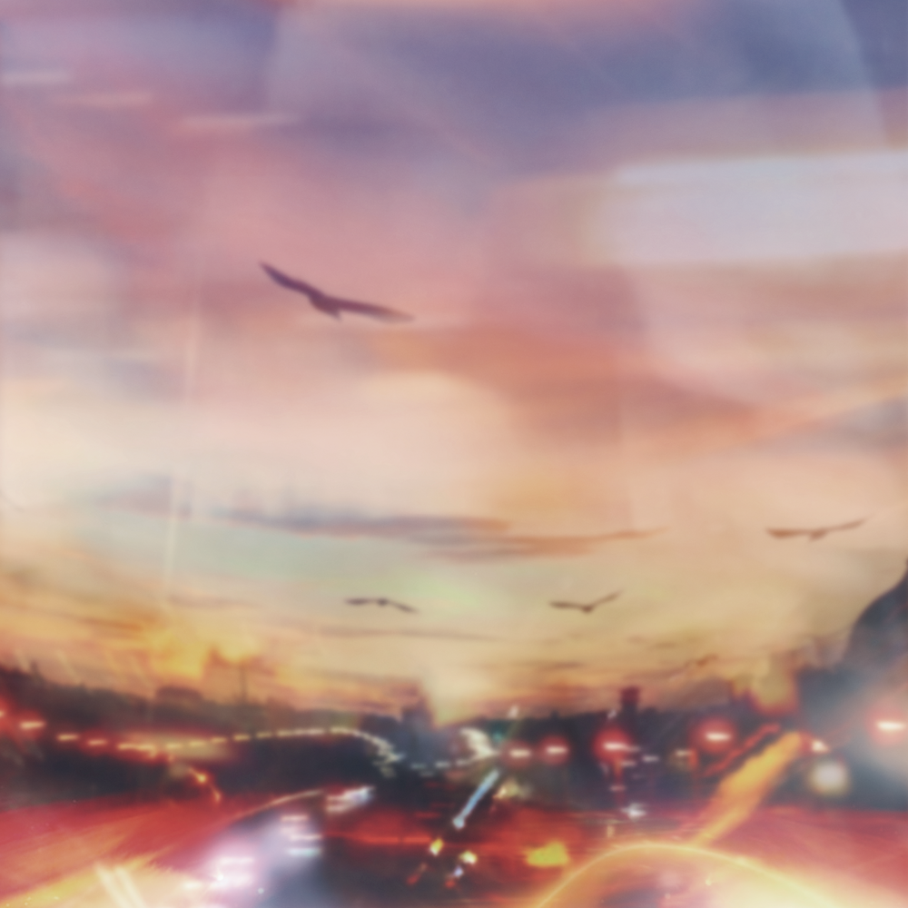 Teatre - All Constellations Weaving Into One abstract artwork with a blurry city skyline