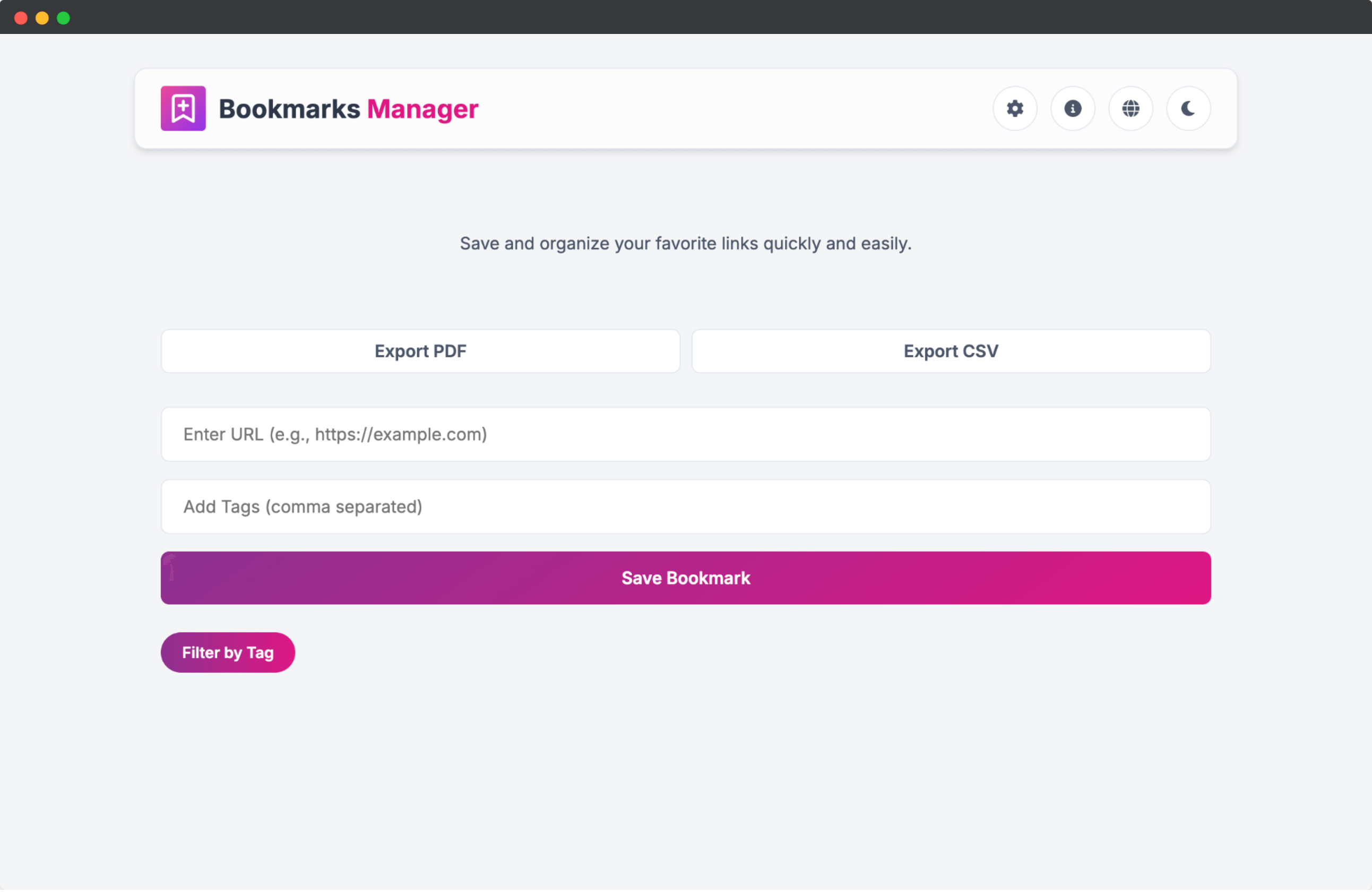 Bookmarks Manager