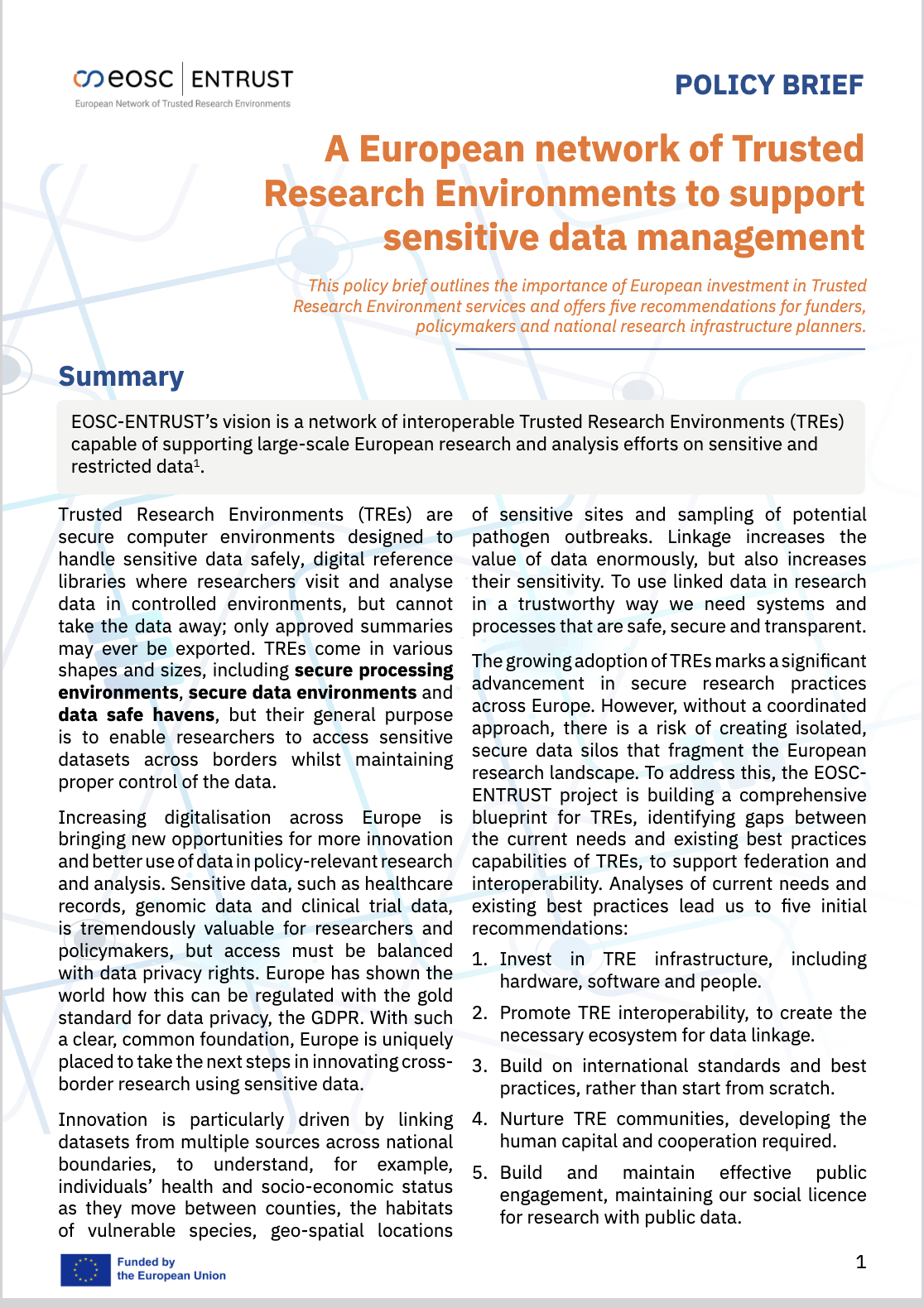 EOSC-ENTRUST policy brief