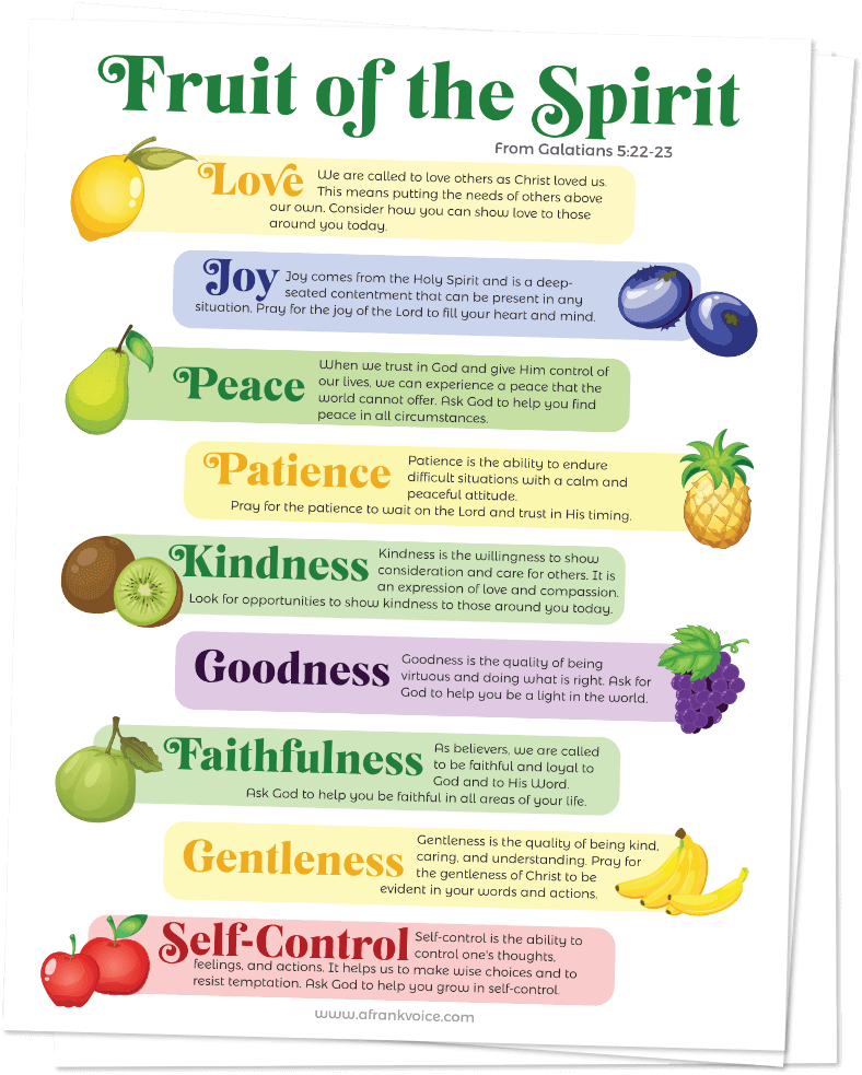 Fruit Of The Spirit Free Printable And Activity Guide