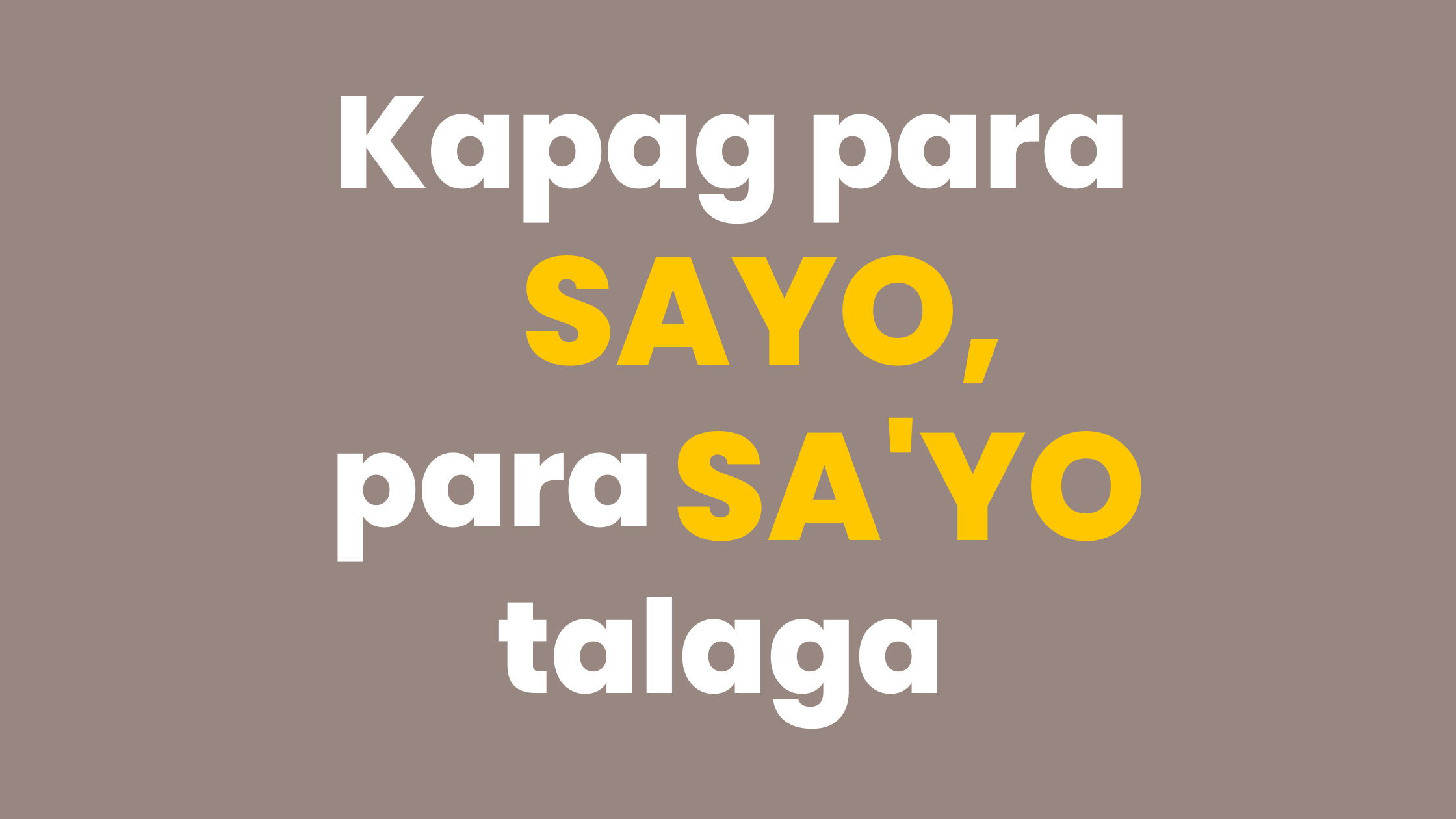 Kapag para sayo, para sa’yo talaga.