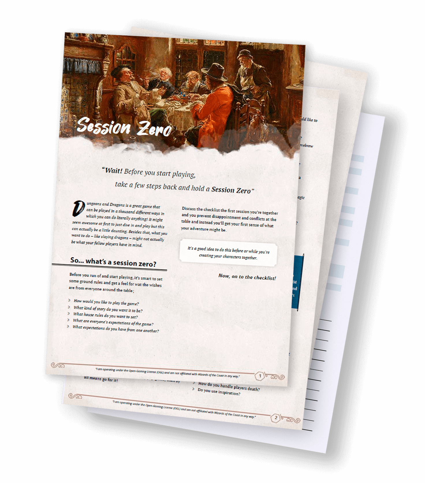 Dungeons and Dragons 5e Session Zero Checklist