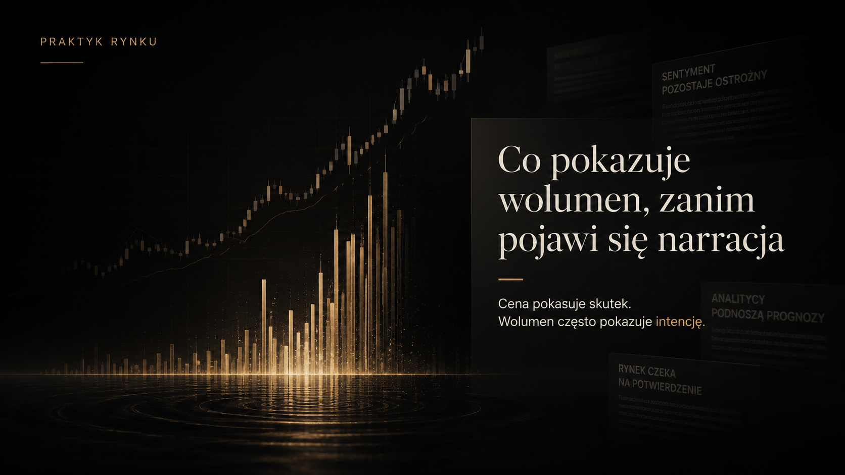 Co pokazuje wolumen, zanim pojawi się narracja — cena pokazuje skutek, wolumen często pokazuje intencję