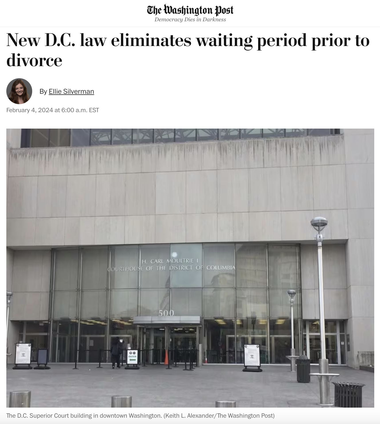 Screenshot of Washington Post headline: 