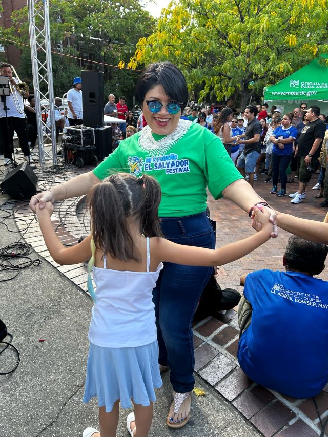 Dancing at the festival