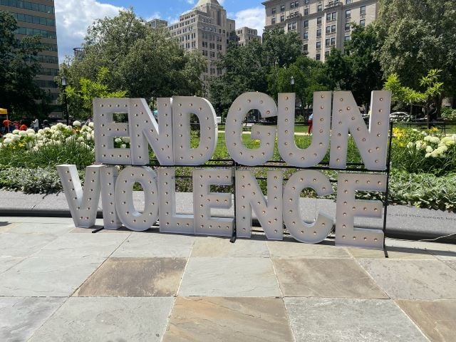 Photo of large lit up letters that spell out 