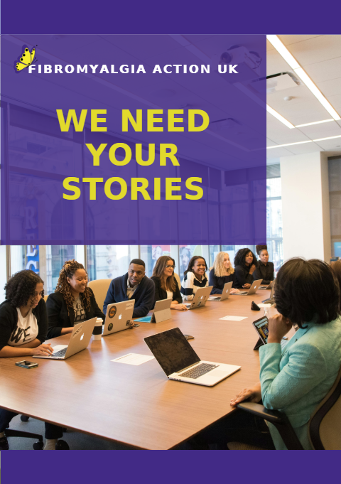 Image of people around a table with text saying we need your stories