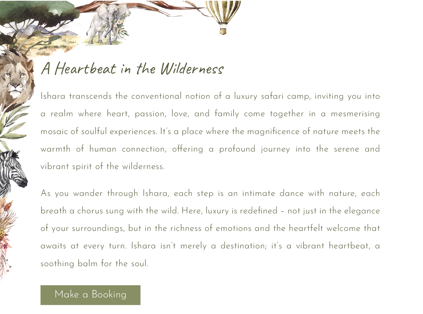 Make a booking at Ishara