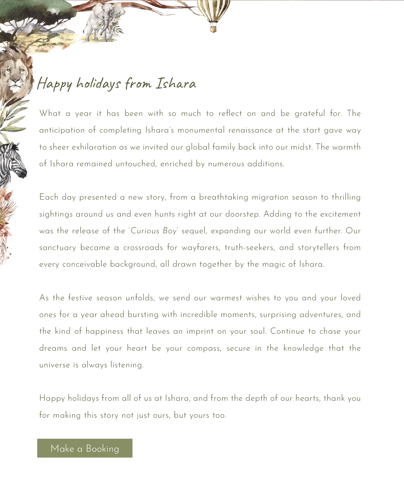 Make a booking at Ishara