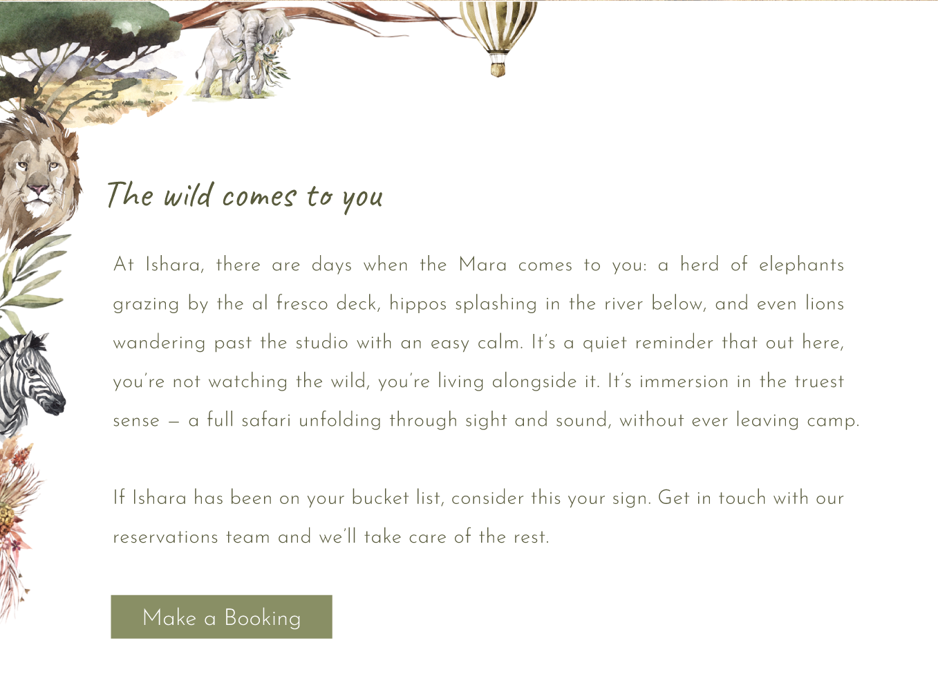 Make a booking at Ishara