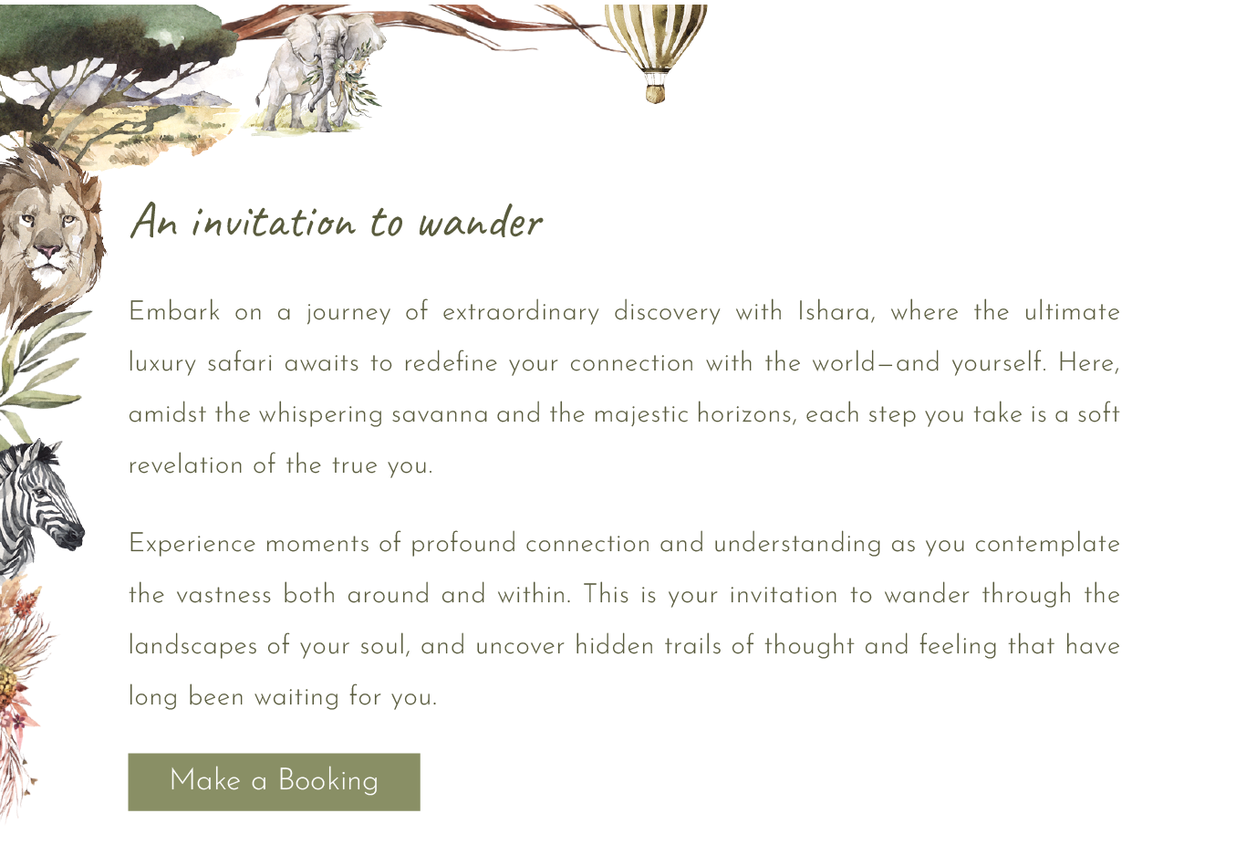 Make a booking at Ishara