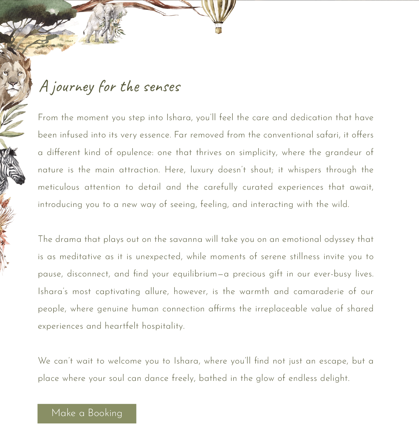 Make a booking at Ishara