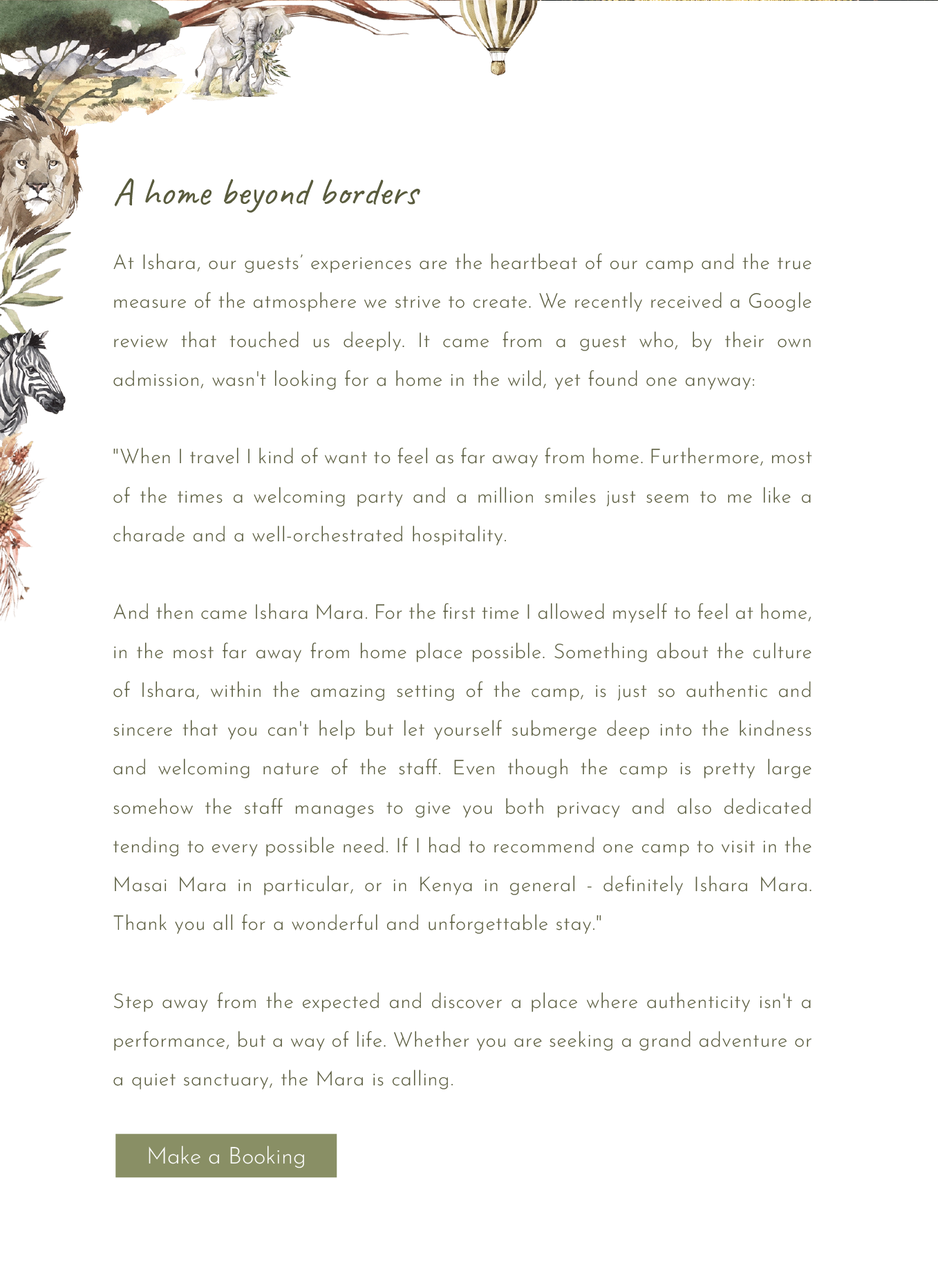 Make a booking at Ishara