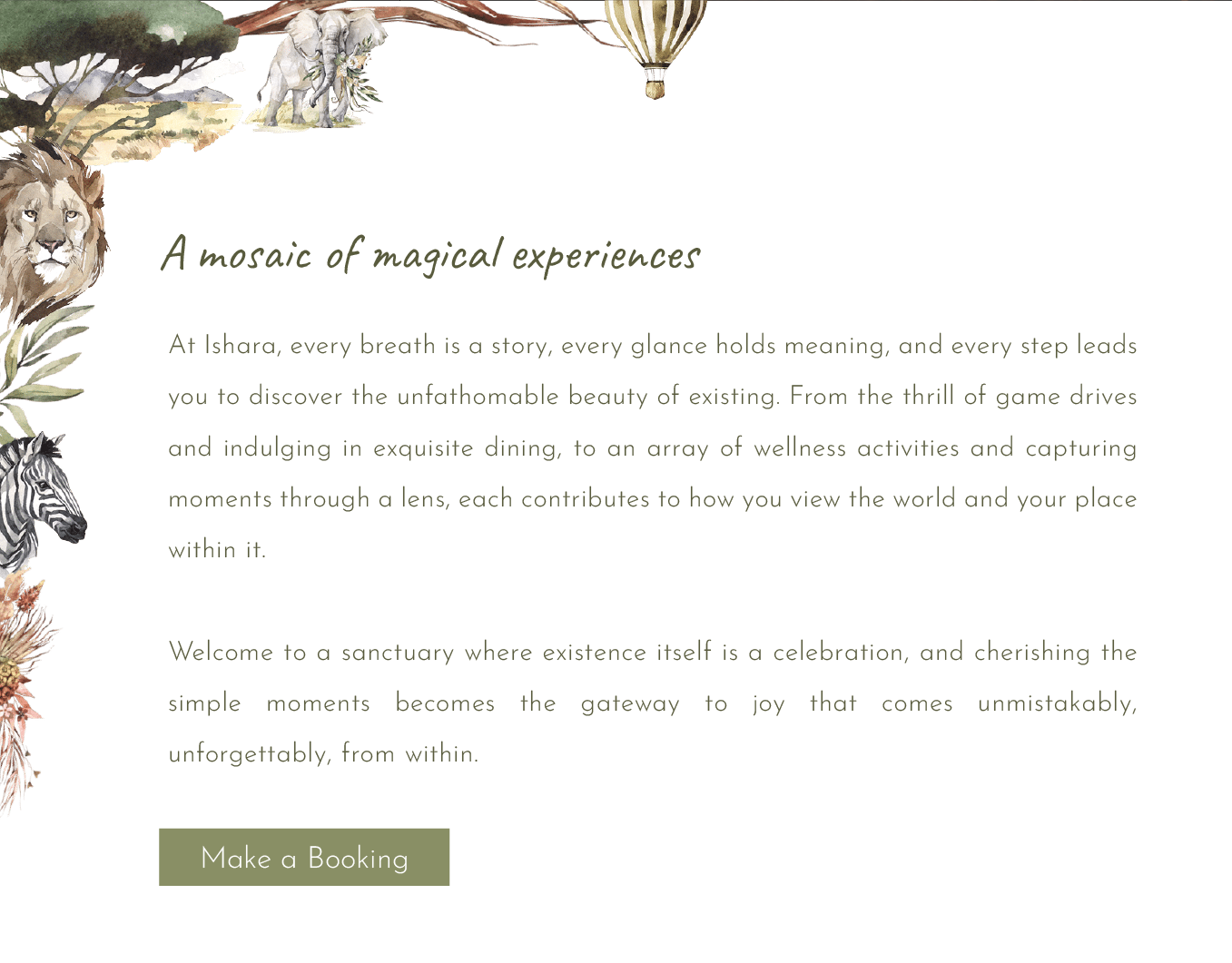 Make a booking at Ishara